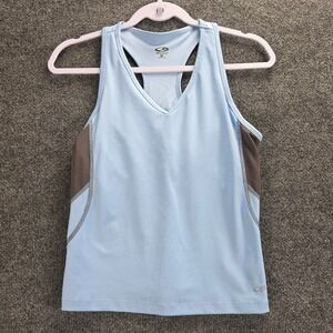 C9 by Champion Womens Racerback Workout Tank Top Blue Grey Mesh Size M T9313-DBX